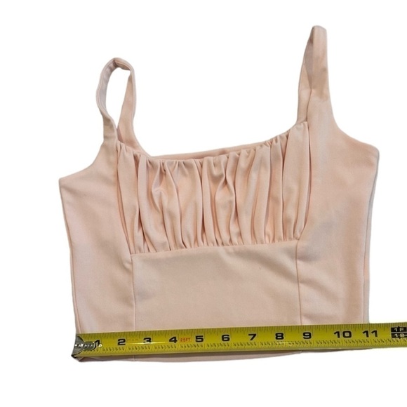 Light Pink Women's Ruched Sleeveless Cropped Cami Size Small - Picture 8 of 10